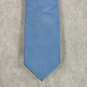 Vistini Blue Solid Box Checkered Pattern Executive Corporate Men's Neck Tie